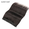 10 Inch One Piece Clip In Human Hair Extensions 5 Clips 3/4 Full Head Clip On Remy Straight Hairpieces 14-18Inch 1B#-Natural Color Real Human Hair Adding Volume For Thin Hair