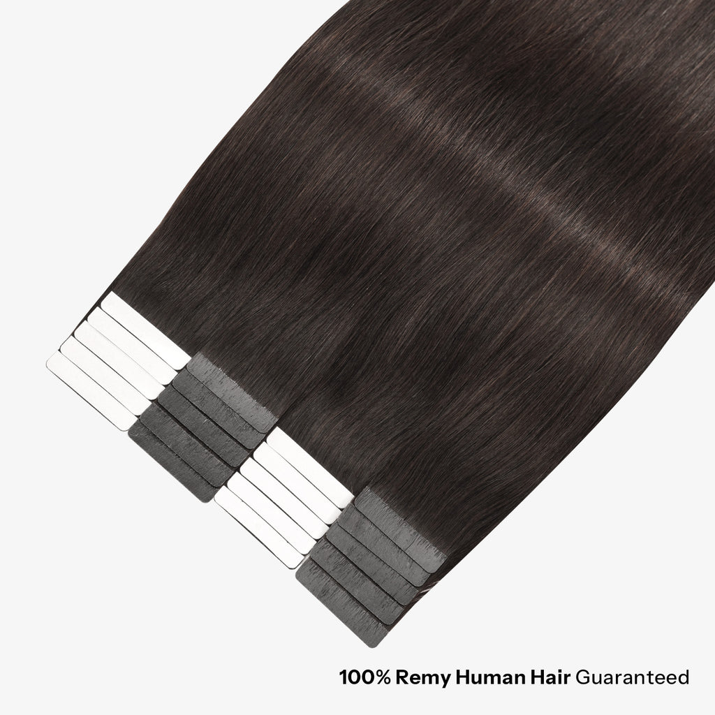 SUNNY HAIR  Tape in Hair Extensions Human Hair, 1B#-Natural Color , 20inch 50g 20pcs, Skin Weft Seamless Invisible, Silky Straight with Thick Ends, Remy Human Hair