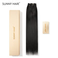 SUNNY HAIR Clip in Hair Extensions Real Human Hair, Remy Human Hair Extensions Clip ins for Women, Natural Human Hair, 12-22inch 120g 7Pcs, 1# -JetBlack