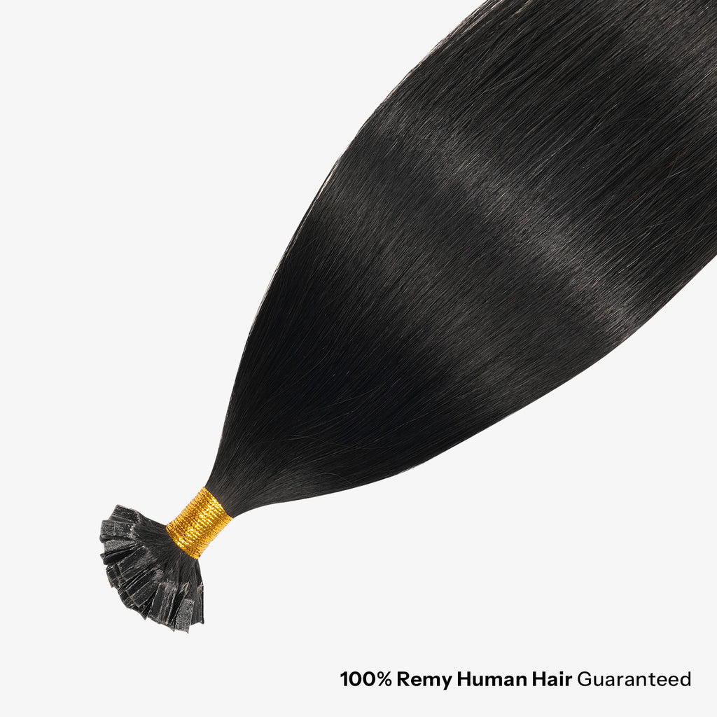 SUNNY HAIR  K Tip Hair Extensions Real Human Hair 1# Jet Black 12-22 Inch 30g-50g 50 strands pre-bonded keratin tips thicker hair long straight styles salon clients