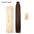 SUNNY HAIR  Tape in Hair Extensions Human Hair, 2#-DarkBrown , 20inch 50g 20pcs, Skin Weft Seamless Invisible, Silky Straight with Thick Ends, Remy Human Hair