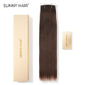 SUNNY HAIR Sew in Hair Extensions Real Human Hair Weft Hair Extensions Human Hair 2# Dark Brown 12-22inch 100g Weft Bundles Straight Silky Remy Hair