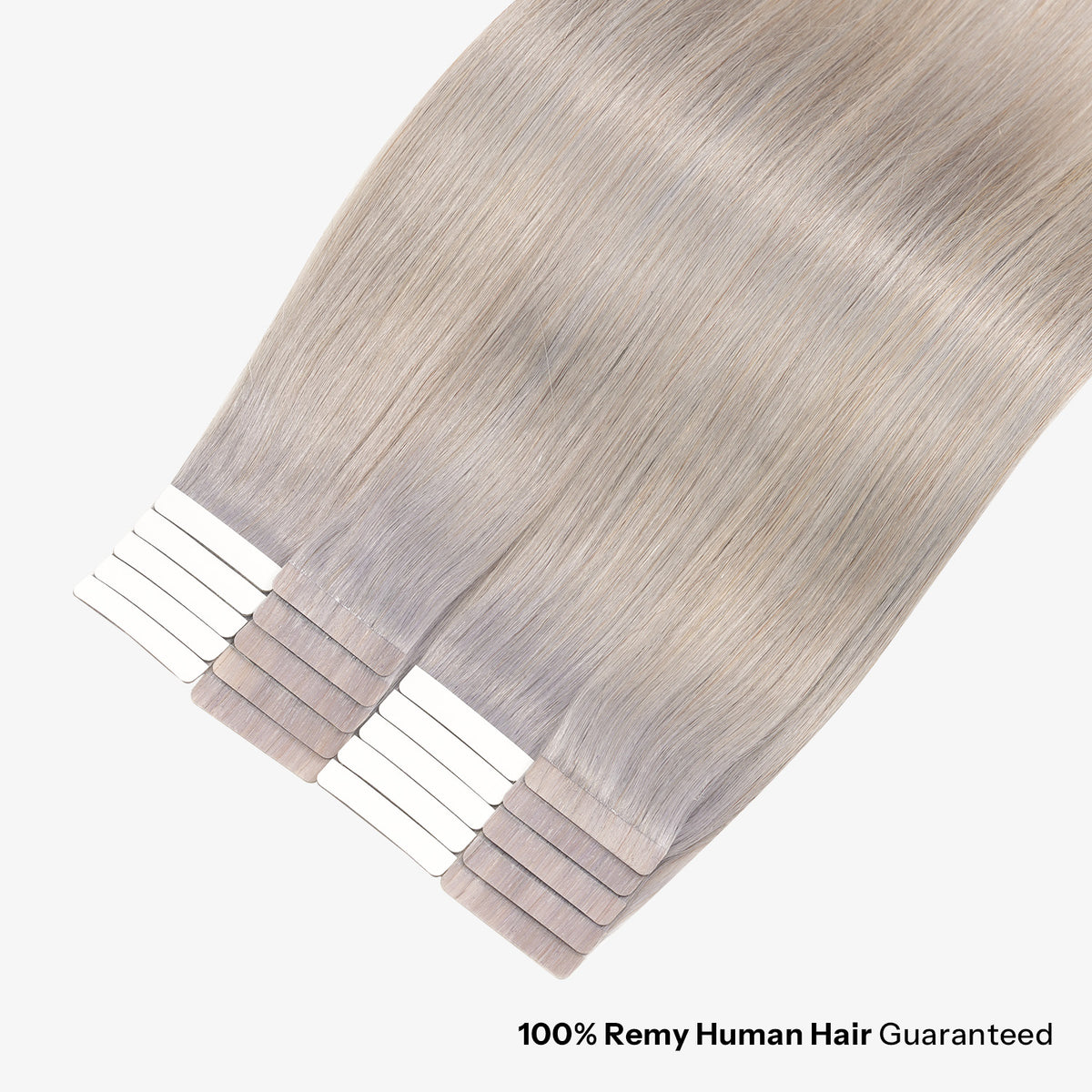 SUNNY HAIR  Tape in Hair Extensions Human Hair, GRAY# ,  50g 20pcs, Skin Weft Seamless Invisible, Silky Straight with Thick Ends, Remy Human Hair