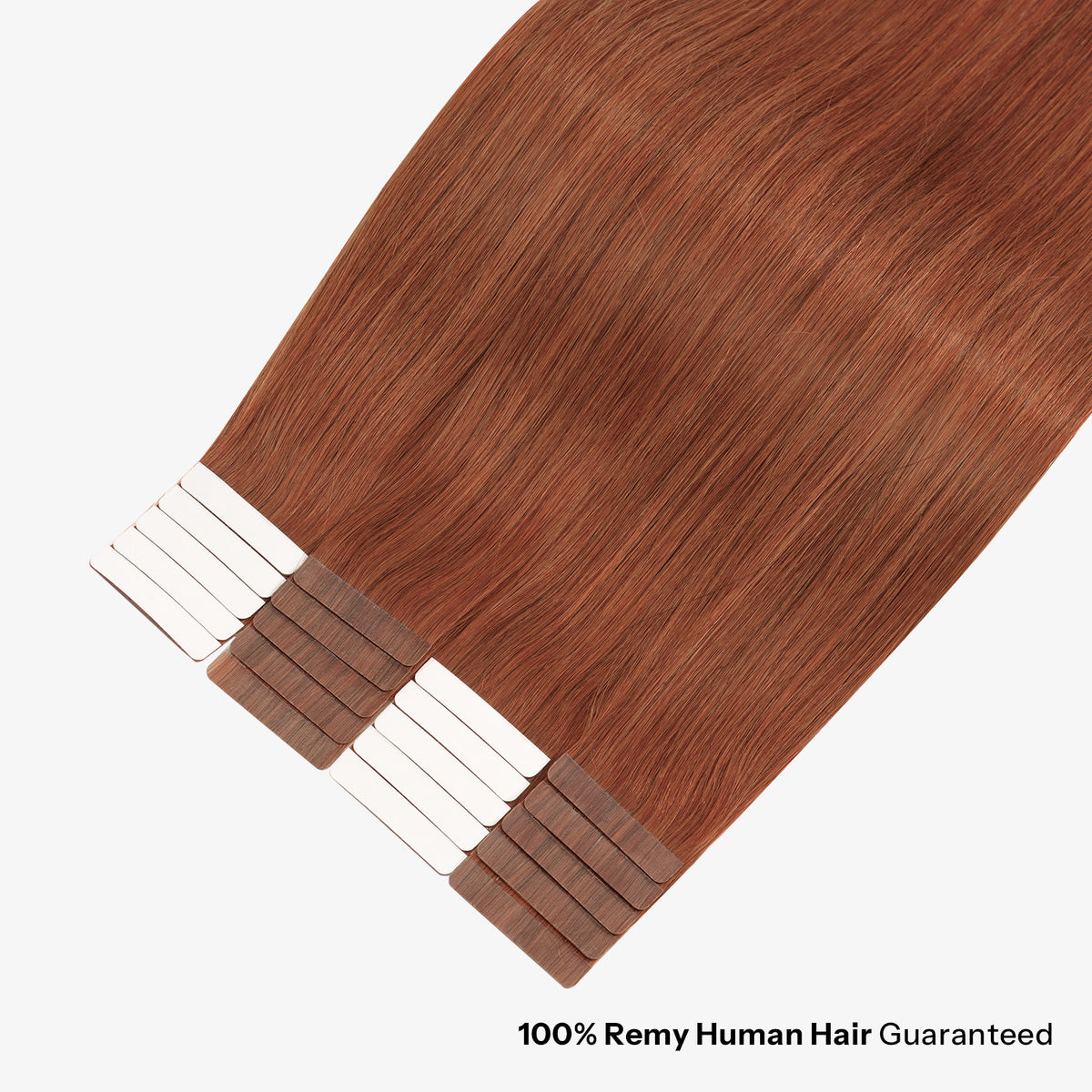 SUNNY HAIR  Tape in Hair Extensions Human Hair, 33# - AuburnBrown , 20inch 50g 20pcs, Skin Weft Seamless Invisible, Silky Straight with Thick Ends, Remy Human Hair