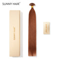 SUNNY HAIR  K Tip Hair Extensions Real Human Hair 33A# Warm Copper Gingei 12-22 Inch 30g-50g 50 strands pre-bonded keratin tips thicker hair long straight styles salon clients