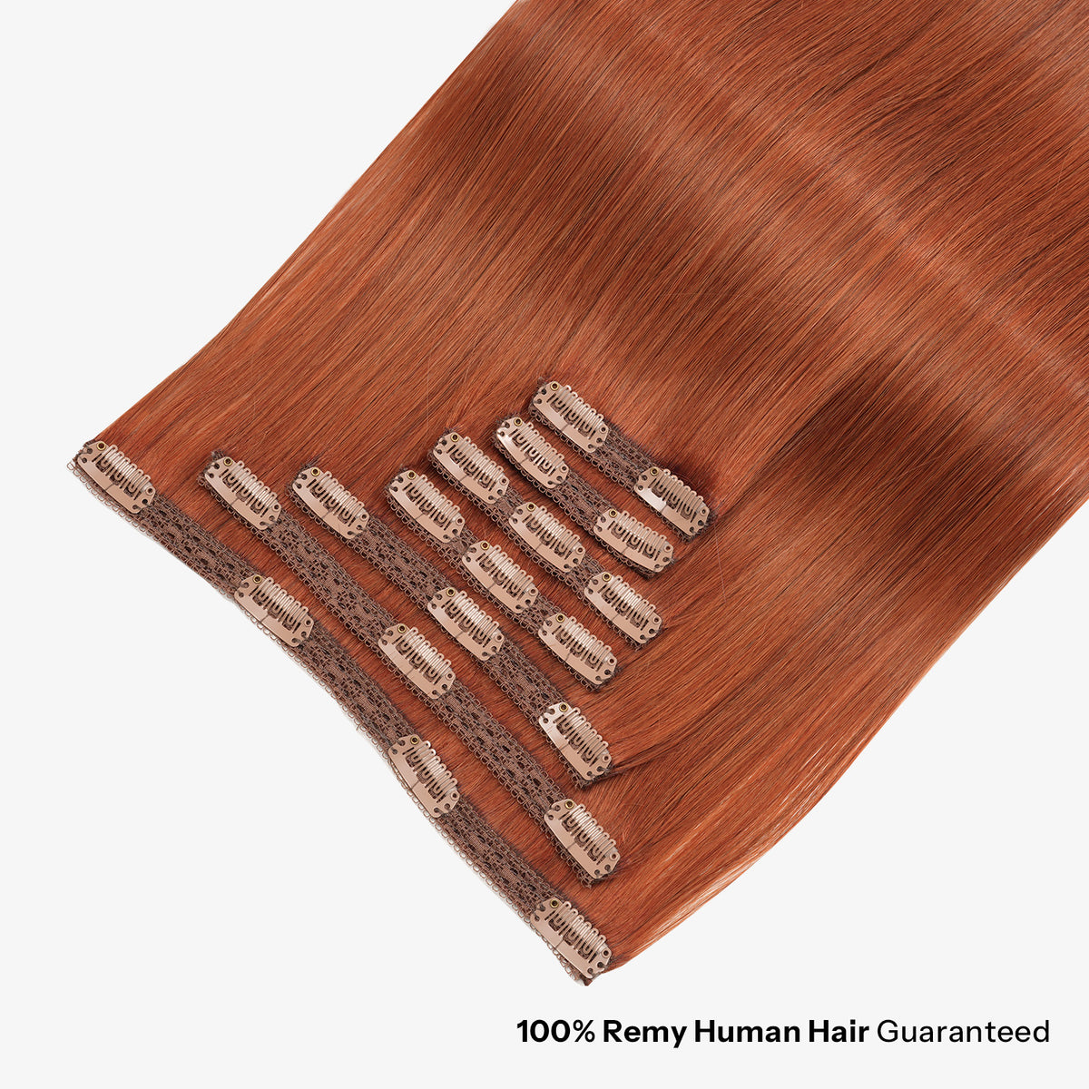 SUNNY HAIR Clip in Hair Extensions Real Human Hair, Remy Human Hair Extensions Clip ins for Women, Natural Human Hair, 12-22inch 120g 7Pcs, 33A-Warm Copper Ginger