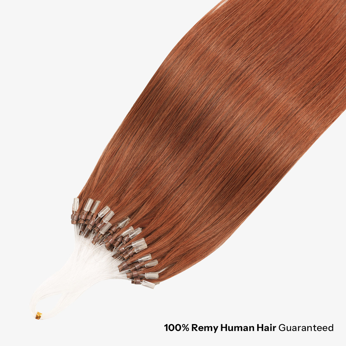 SUNNY HAIR Microlink Hair Extensions Human Hair, 33A-Warm Copper Gingei, 12-22 Inch Micro Bead Hair, Provides Natural Fullness  for Women Seeking Elegant Styles