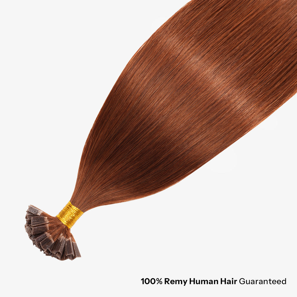 SUNNY HAIR  K Tip Hair Extensions Real Human Hair 33A# Warm Copper Gingei 12-22 Inch 30g-50g 50 strands pre-bonded keratin tips thicker hair long straight styles salon clients