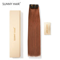 SUNNY HAIR Clip in Hair Extensions Real Human Hair, Remy Human Hair Extensions Clip ins for Women, Natural Human Hair, 12-22inch 120g 7Pcs, 33A-Warm Copper Ginger