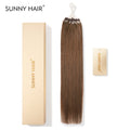 SUNNY HAIR Microlink Hair Extensions Human Hair, 4#-Middle Brown, 12-22 Inch Micro Bead Hair, Provides Natural Fullness  for Women Seeking Elegant Styles