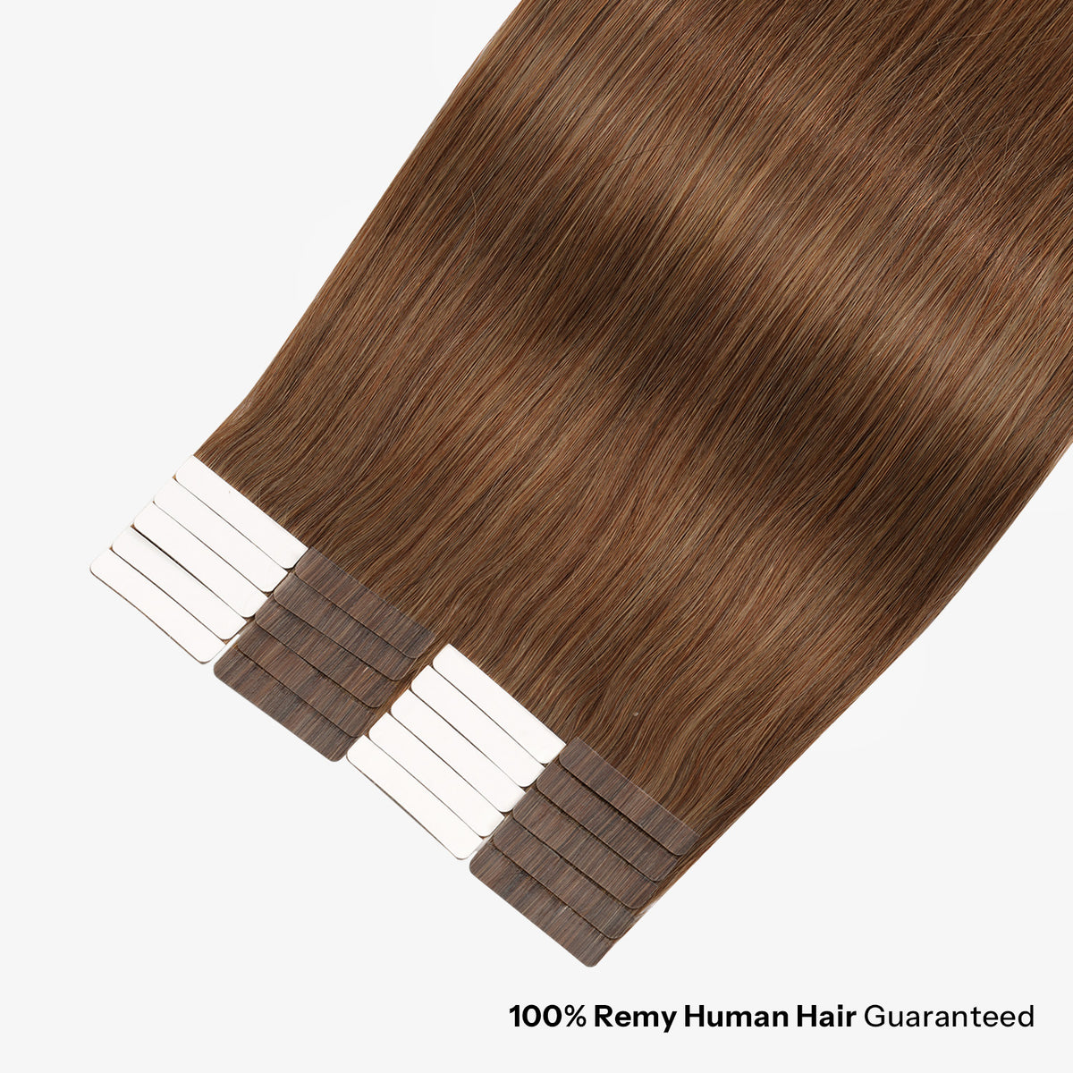 SUNNY HAIR  Tape in Hair Extensions Human Hair, 4#-MiddleBrown , 20inch 50g 20pcs, Skin Weft Seamless Invisible, Silky Straight with Thick Ends, Remy Human Hair