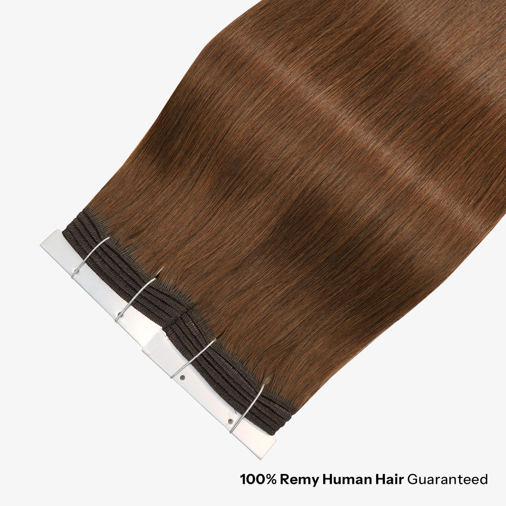 SUNNY HAIR Sew in Hair Extensions Real Human Hair Weft Hair Extensions Human Hair 4# Middle Brown 12-22inch 100g Weft Bundles Straight Silky Remy Hair