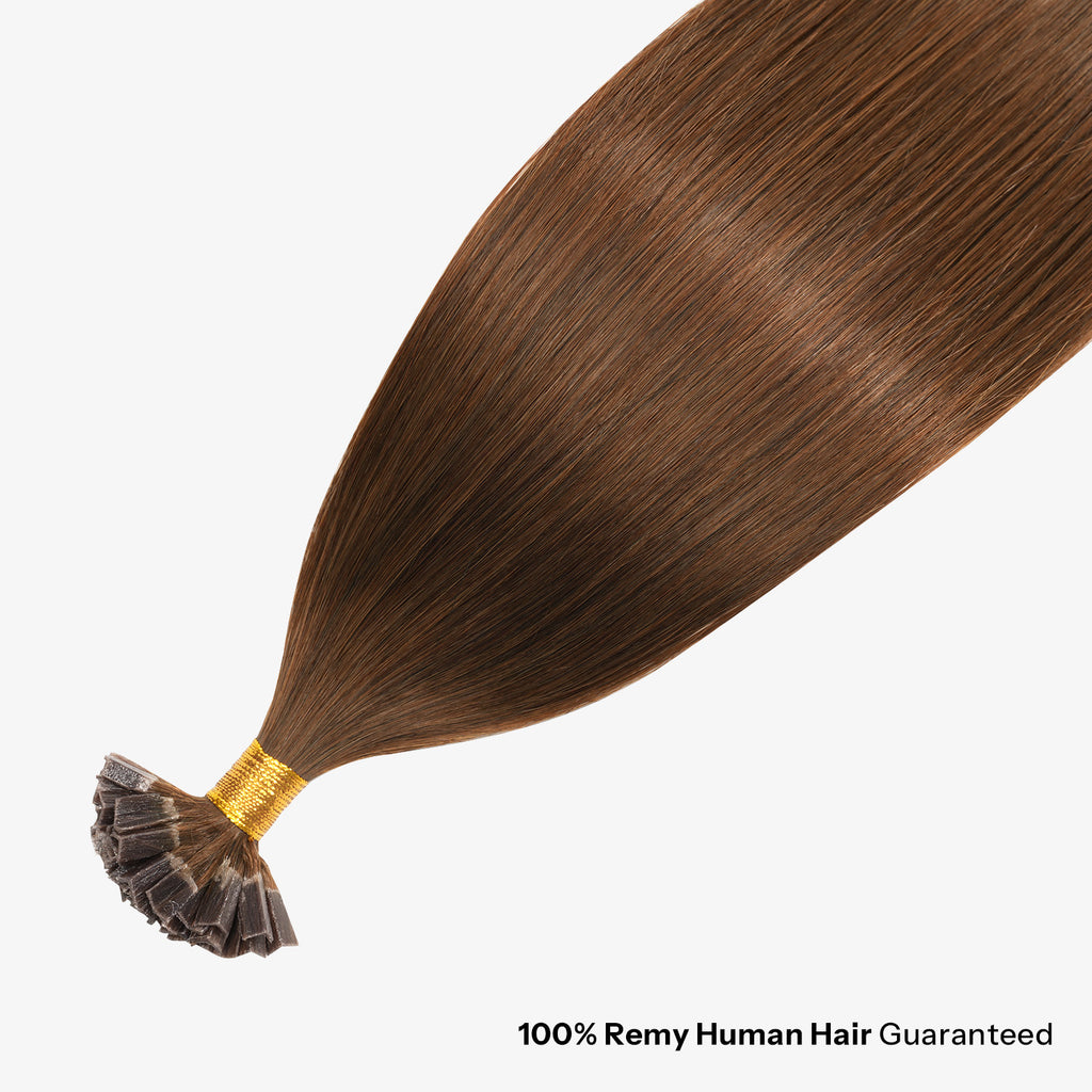 SUNNY HAIR  K Tip Hair Extensions Real Human Hair 4# Middle Brown 12-22 Inch 30g-50g 50 strands pre-bonded keratin tips thicker hair long straight styles salon clients