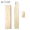 SUNNY HAIR  Tape in Hair Extensions Human Hair, 613# Blonde, 20inch 50g 20pcs, Skin Weft Seamless Invisible, Silky Straight with Thick Ends, Remy Human Hai