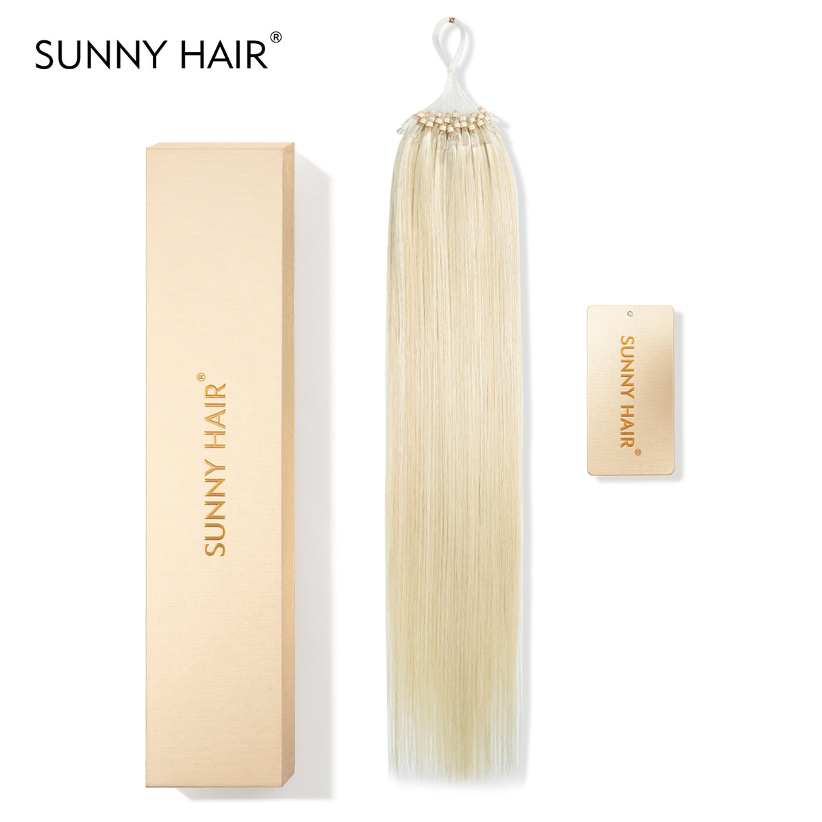 SUNNY HAIR Microlink Hair Extensions Human Hair 613# Blonde 12-22 Inch Micro Bead Hair Provides Natural Fullness for Women Seeking Elegant Styles