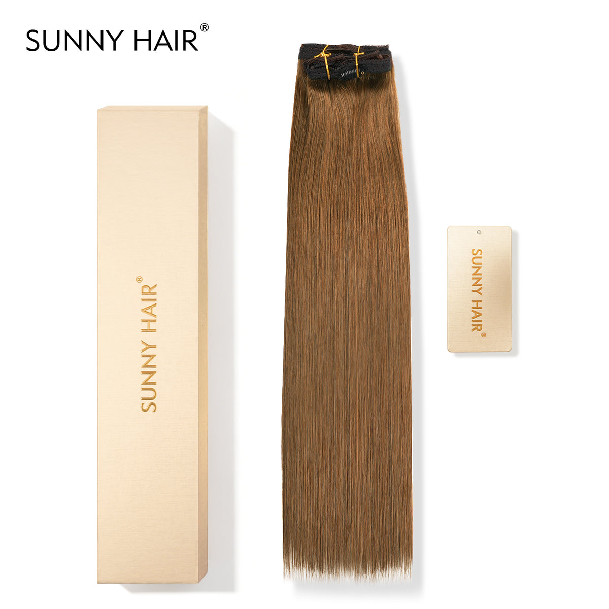 SUNNY HAIR Clip in Hair Extensions Real Human Hair, Remy Human Hair Extensions Clip ins for Women, Natural Human Hair, 12-22inch 120g 7Pcs, 6#-LiqhtBrown