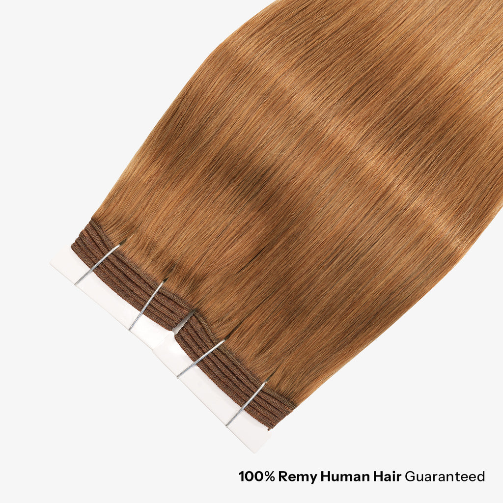 SUNNY HAIR Sew in Hair Extensions Real Human Hair Weft Hair Extensions Human Hair 6# Liqht Brown 12-22inch 100g Weft Bundles Straight Silky Remy Hair