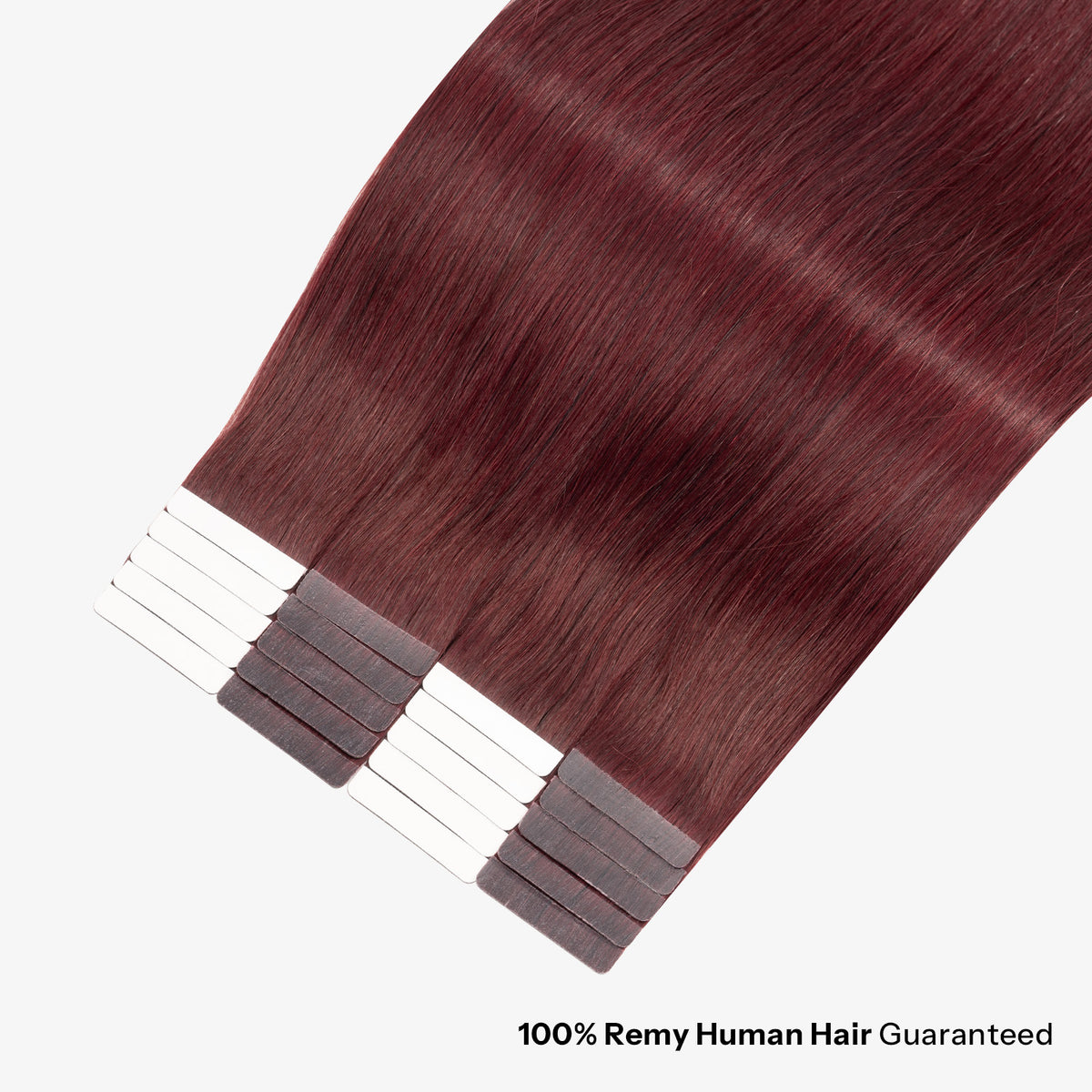 SUNNY HAIR  Tape in Hair Extensions Human Hair, :99J-Wine Red , 20inch 50g 20pcs, Skin Weft Seamless Invisible, Silky Straight with Thick Ends, Remy Human Hair