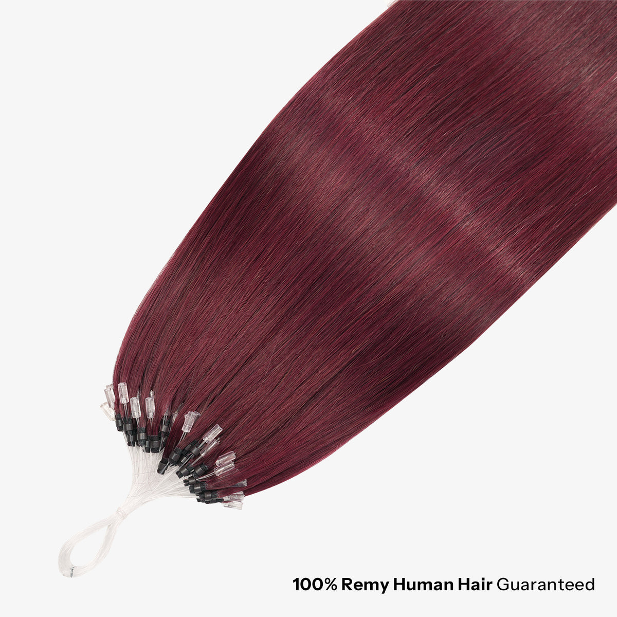 SUNNY HAIR Microlink Hair Extensions Human Hair 99J-Wine Red 12-22 Inch Micro Bead Hair Provides Natural Fullness for Women Seeking Elegant Styles