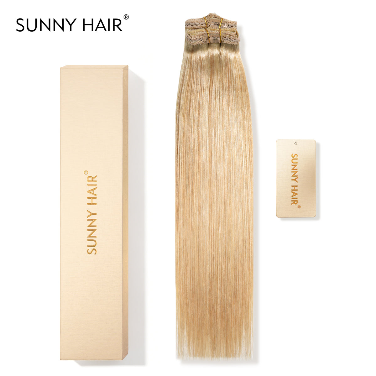 SUNNY HAIR Clip in Hair Extensions Real Human Hair, Remy Human Hair Extensions Clip ins for Women, Natural Human Hair, 12-22inch 120g 7Pcs,F27/613# Highlighted Light Blonde Highlighted Blonde
