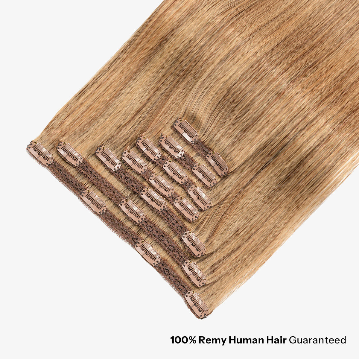 SUNNY HAIR Clip in Hair Extensions Real Human Hair, Remy Human Hair Extensions Clip ins for Women, Natural Human Hair, 12-22inch 120g 7Pcs, F4/27# Middle Brown And Blonde