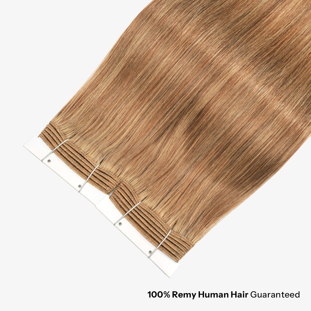 SUNNY HAIR Sew in Hair Extensions Real Human Hair Weft Hair Extensions Human Hair F4/27#  Middle Brown And Blonde 12-22inch 100g Weft Bundles Straight Silky Remy Hair