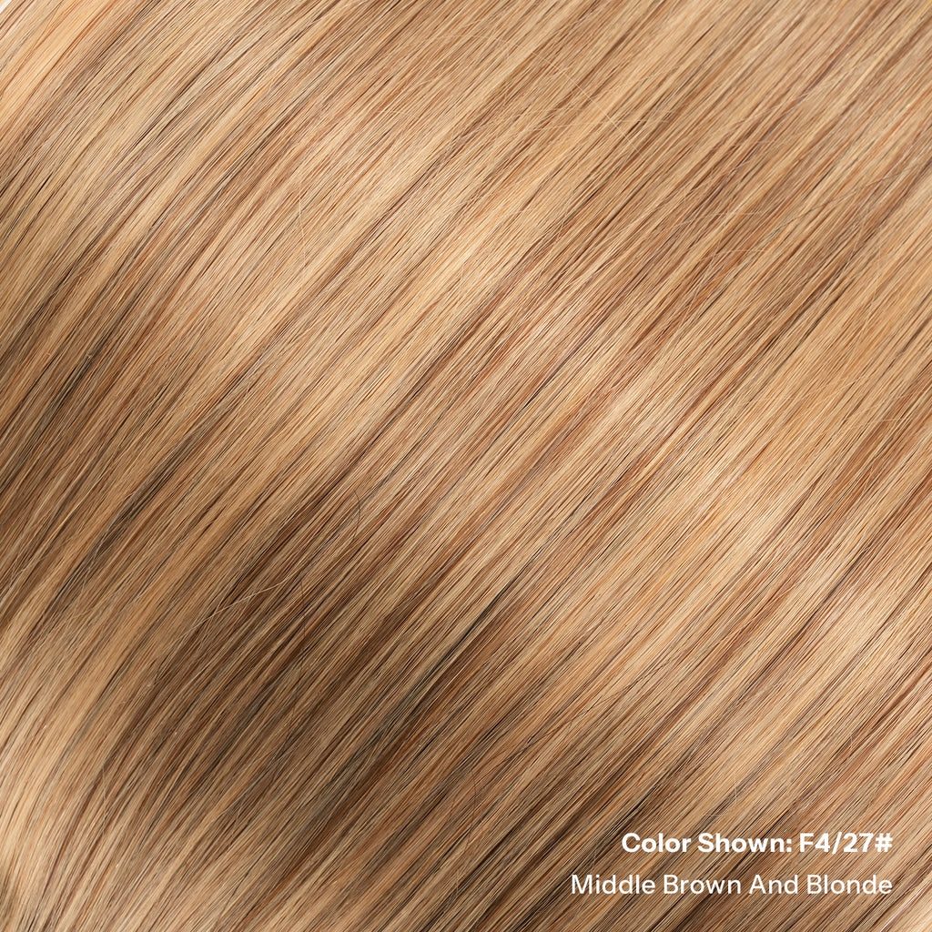 SUNNY HAIR Sew in Hair Extensions Real Human Hair Weft Hair Extensions Human Hair F4/27#  Middle Brown And Blonde 12-22inch 100g Weft Bundles Straight Silky Remy Hair