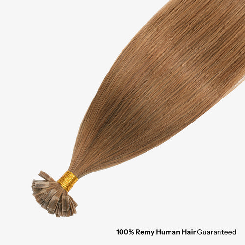 SUNNY HAIR  K Tip Hair Extensions Real Human Hair M4/27# Meddle Brown Highlighted Light Brown  12-22 Inch 30g-50g 50 strands pre-bonded keratin tips thicker hair long straight styles salon clients