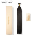 SUNNY HAIR  K Tip Hair Extensions Real Human Hair NC# Natural Black 12-22 Inch 30g-50g 50 strands pre-bonded keratin tips thicker hair long straight styles salon clients