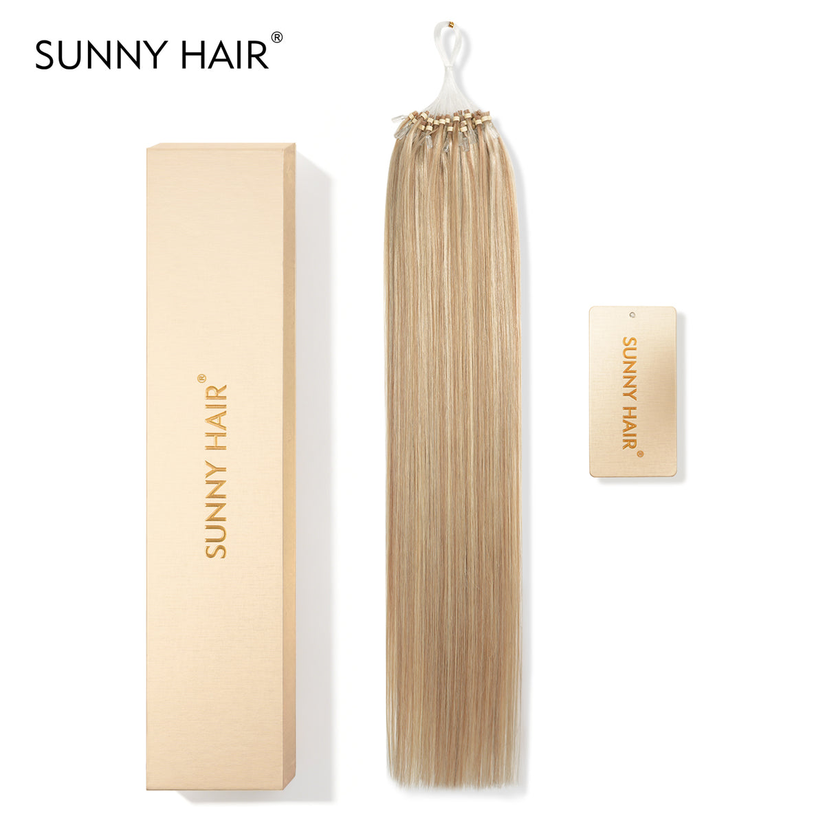 SUNNY HAIR Microlink Hair Extensions Human Hair P18/22# Dirty Blonde Highlighted Bleach Blonde  12-22 Inch Micro Bead Hair Provides Natural Fullness for Women Seeking Elegant Styles