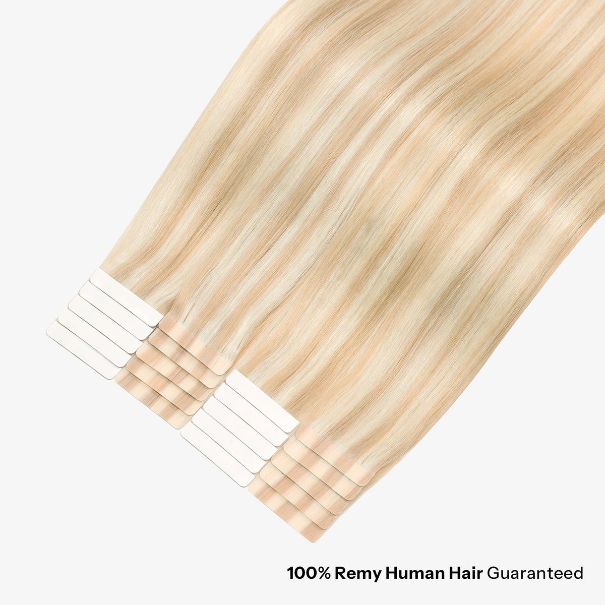 SUNNY HAIR  Tape in Hair Extensions Human Hair,P18/613#Ash Blonde  Mixed PlatinumBlondeHighlight, 20inch 50g 20pcs, Skin Weft Seamless Invisible, Silky Straight with Thick Ends, Remy Human Hair