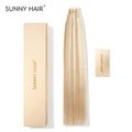 SUNNY HAIR  Tape in Hair Extensions Human Hair,P18/613#Ash Blonde  Mixed PlatinumBlondeHighlight, 20inch 50g 20pcs, Skin Weft Seamless Invisible, Silky Straight with Thick Ends, Remy Human Hair