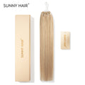 SUNNY HAIR Microlink Hair Extensions Human Hair P18/613# Ash Blonde Mixed Platinum Blonde Highlight 12-22 Inch Micro Bead Hair Provides Natural Fullness for Women Seeking Elegant Styles