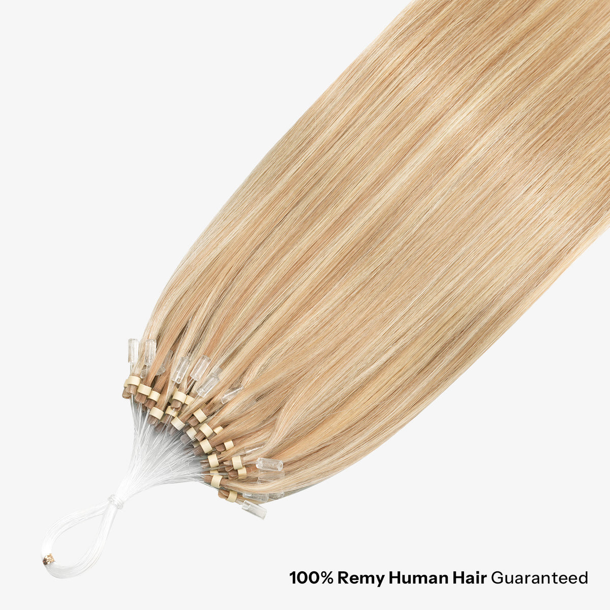 SUNNY HAIR Microlink Hair Extensions Human Hair P18/613# Ash Blonde Mixed Platinum Blonde Highlight 12-22 Inch Micro Bead Hair Provides Natural Fullness for Women Seeking Elegant Styles
