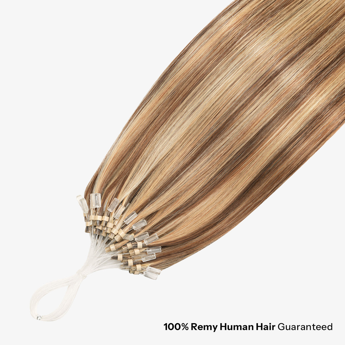 SUNNY HAIR Microlink Hair Extensions Human Hair P4/27/613# Middle Brown Highlighted Blonde  12-22 Inch Micro Bead Hair Provides Natural Fullness for Women Seeking Elegant Styles